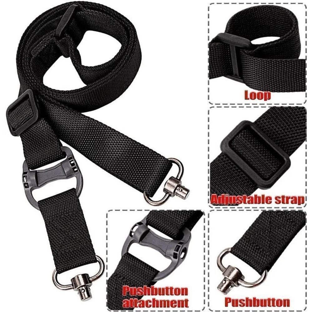 Tactical 2 Point Sling QD Swivel Rifle Adjustable Gun Sling Strap w/ MLOK Swivel